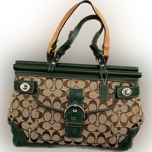 Coach Khaki Logo Green Handle
Womens Tote Purse Hand Bag Model
E043-6876